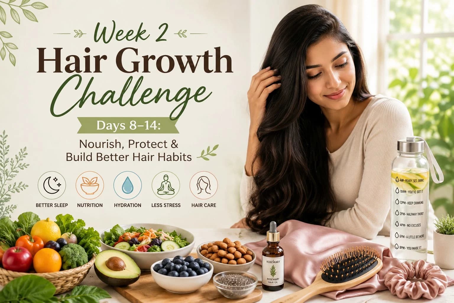 Week 2 Hair Growth Challenge: Days 8β14 for Stronger, Healthier Hair